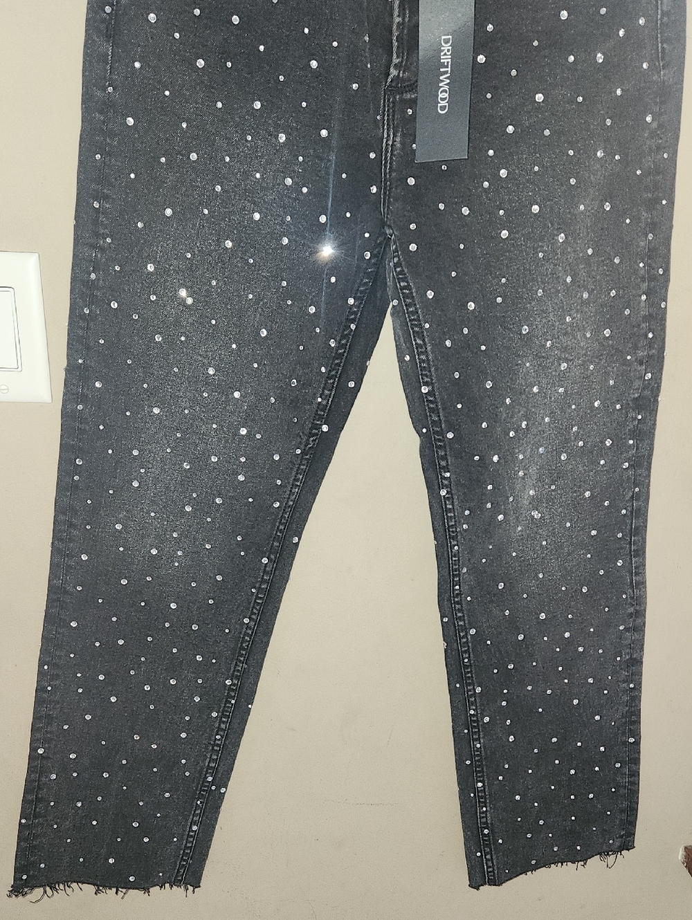 NWT DRIFTWOOD Royce‎ After Party High Waist Crystal Embellished Jeans Size 26 - Picture 3 of 15